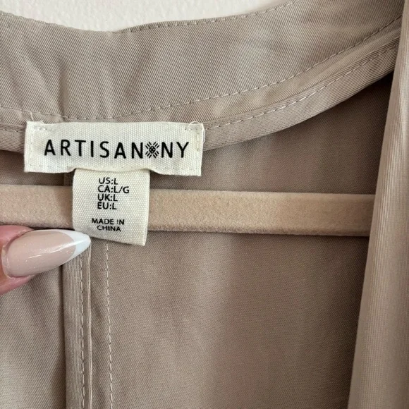 Anthropologie Artisan NY Sleeveless Belted Duster Cream Beige L NWT - Picture 6 of 6